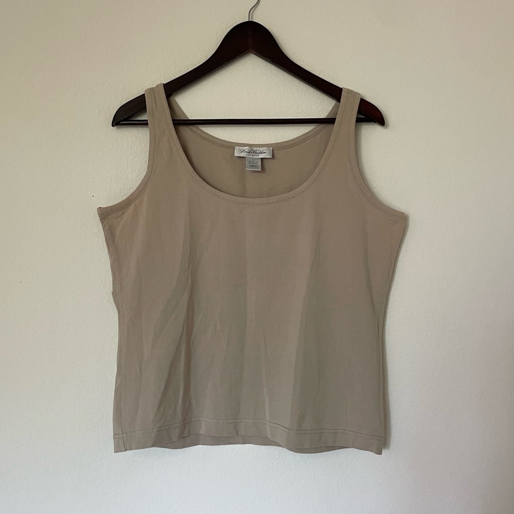 BROOKS BROTHERS tan tank top t-shirt beige